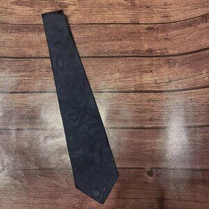 Men’s Navy Blue Jordache Patterned Neck Tie Swirl Paisley Floral